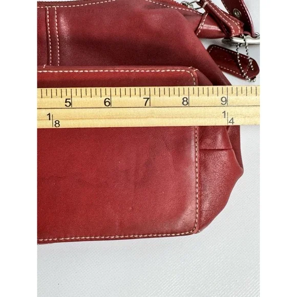 Coach Legacy Red Leather Hobo Shoulder Bag Purse 9566 - Picture 9 of 12